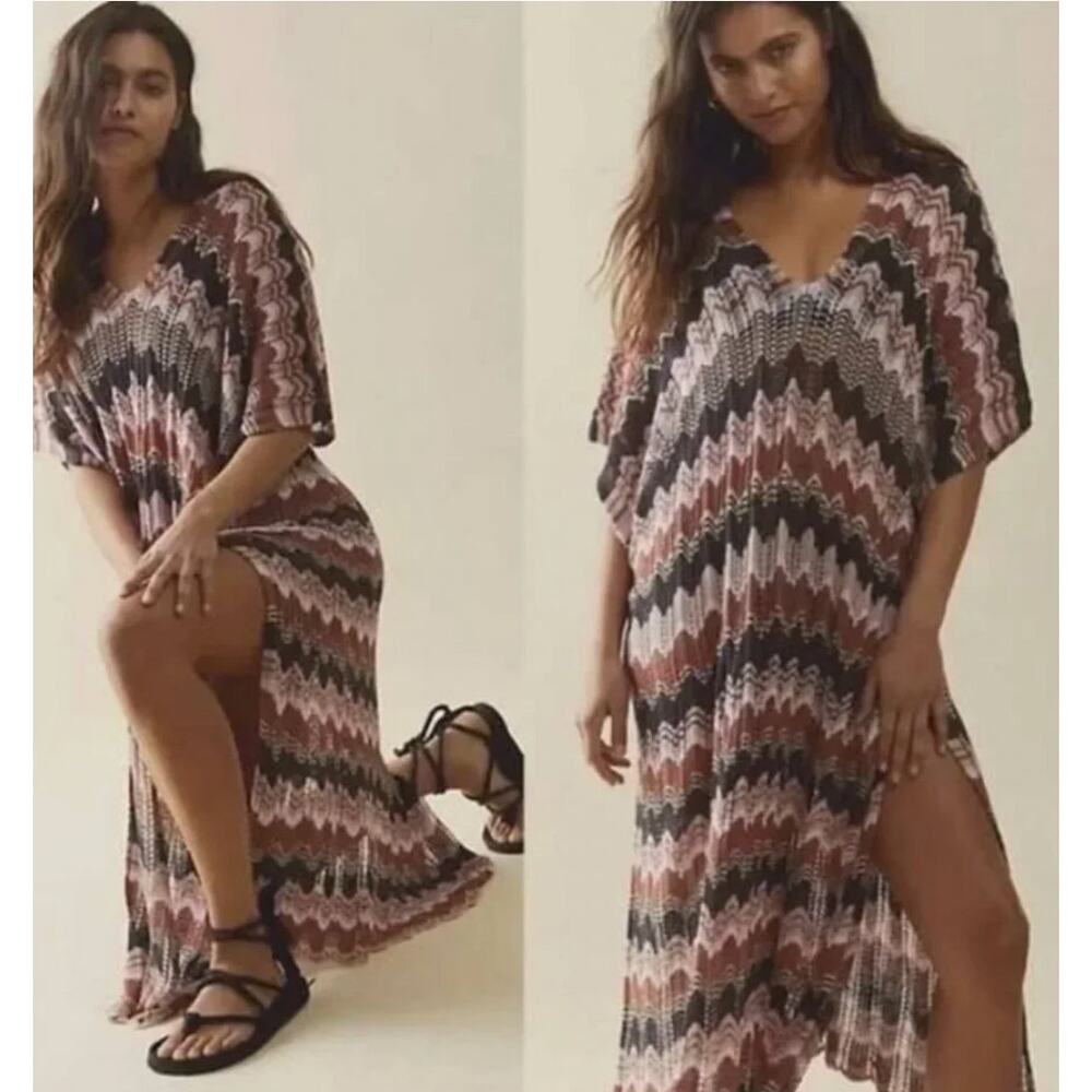 Free People Wave Crochet Boho festival open knit dress. One Size